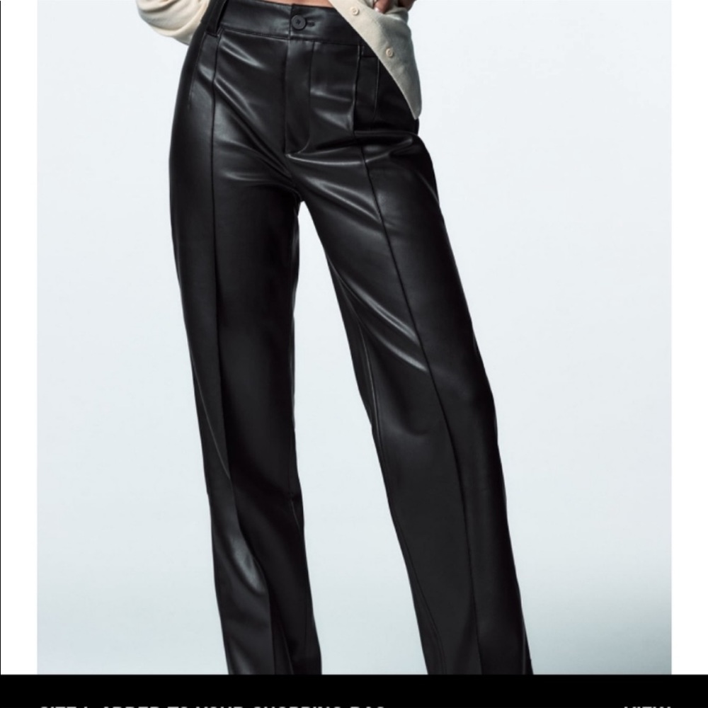 Zara black leather pants